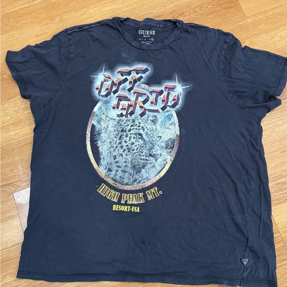 Guess Organic Cotton Tee in Dark Gray